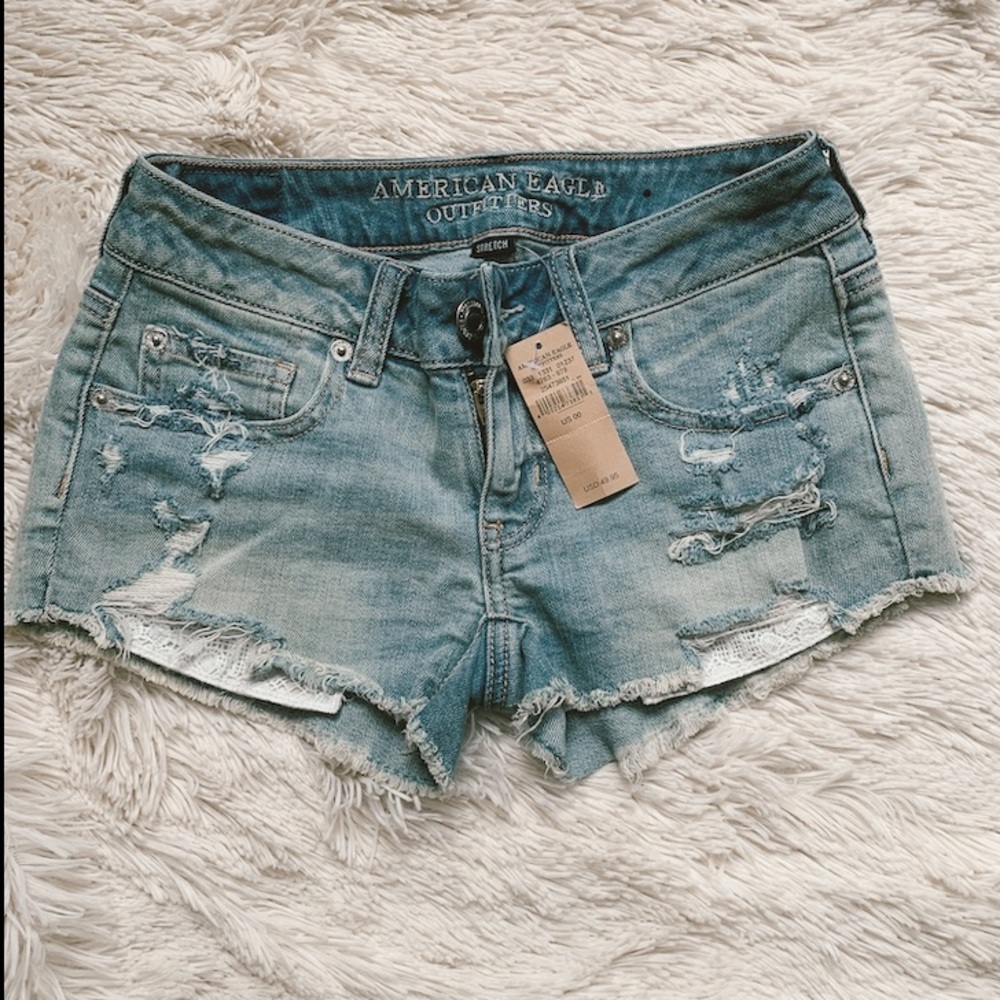 american eagle shortie jean shorts